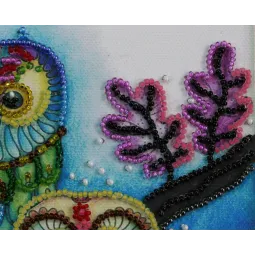 Mini Bead embroidery kit Night couple 15x15 cm AM-150