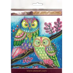 Mini Bead embroidery kit Night couple 15x15 cm AM-150