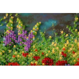 Mini kit de broderie de perles Champ sauvage 15x15 cm AM-172