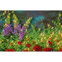 Mini Bead embroidery kit Wild field 15x15 cm AM-172