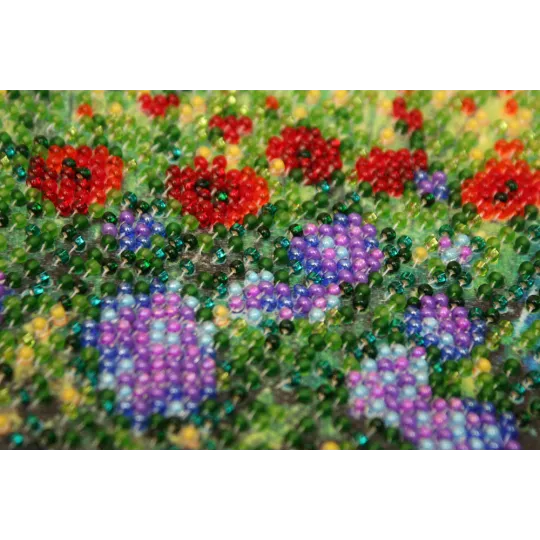 Mini Bead embroidery kit Wild field 15x15 cm AM-172