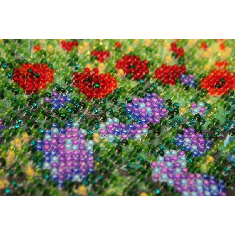 Mini Bead embroidery kit Wild field 15x15 cm AM-172