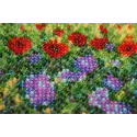 Mini Bead embroidery kit Wild field 15x15 cm AM-172