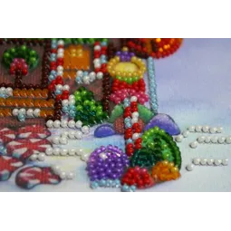 Mini kit de broderie de perles Maison en pain d'épice 15x15 cm AAM-174