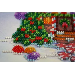 Mini Perlenstickerei Set Lebkuchenhaus 15x15 cm AAM-174