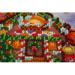 Mini Perlenstickerei Set Lebkuchenhaus 15x15 cm AAM-174