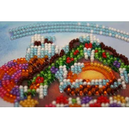 Mini Bead embroidery kit Gingerbread house 15x15 cm AM-174