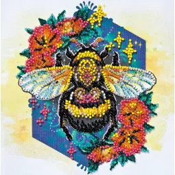Mini Bead embroidery kit Sweetly 15x15 cm AM-225