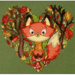 Main Bead Embroidery Kit Red fox (Animals) 15x15 cm AM-243