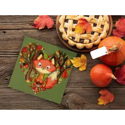 Kit de broderie de perles principal Renard rouge (Animaux) 15x15 cm AAM-243