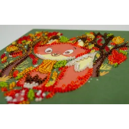 Main Bead Embroidery Kit Red fox (Animals) 15x15 cm AM-243