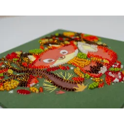 Kit de broderie de perles principal Renard rouge (Animaux) 15x15 cm AAM-243