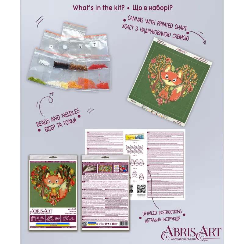 Bead Embroidery Kit "Red fox" AAM-243