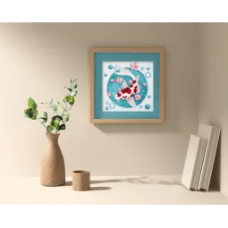 Pagrindinis karoliukų siuvinėjimo rinkinys Koi karpis 15x15 cm AAM-246