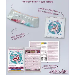 Основной набор для вышивки бисером Карп Кои 15x15 см AM-246