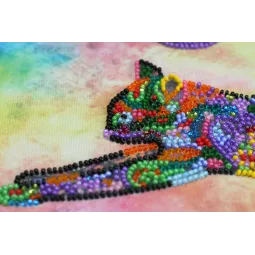 Kit de broderie de perles de taille moyenne Chat ludique (Animaux) 20x20 cm AAMB-060