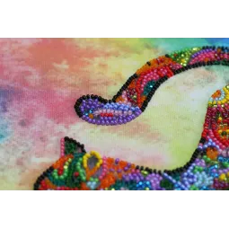 Kit de broderie de perles de taille moyenne Chat ludique (Animaux) 20x20 cm AAMB-060