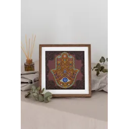 Kit de broderie de perles Main Hamsa d'or (Scènes Déco) AAMB-096