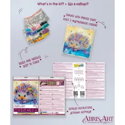 Hauptperlen-Stickset Igel (Dekoszenen) 20x20 cm AAMB-101