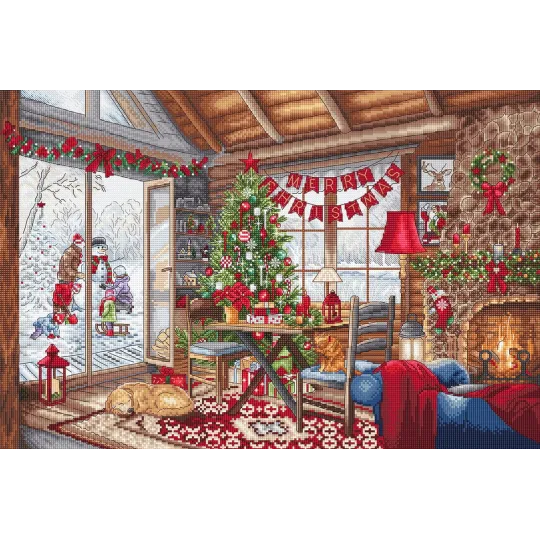 Christmas Cabin 43x29cm SLETIL8105