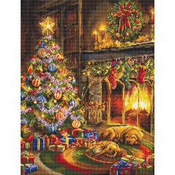 Kit de point de croix "Soir de Noël" 25x33cm SLETIL8106