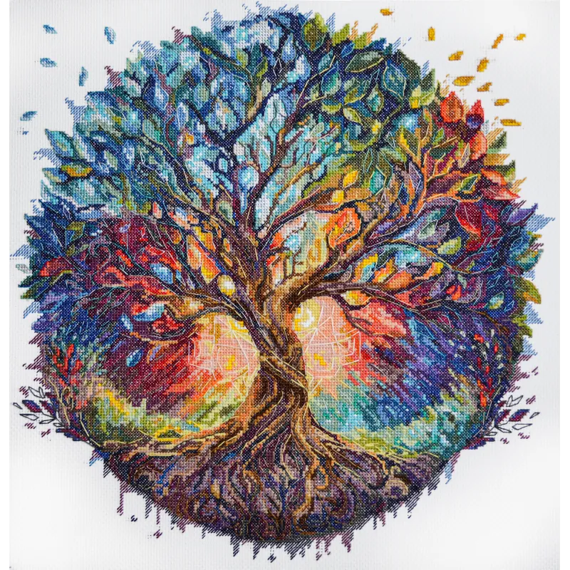 Kit point de croix Le Centre de l'Univers (Scènes déco) 35x36 cm AAH-211