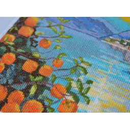 Kit de point de croix Le soleil de Sicile (Scènes déco) 25x30 cm AAH-215