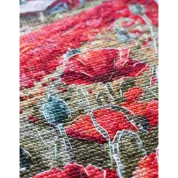 Kit de point de croix Coquelicots au coucher du soleil 30x19 cm AAH-221
