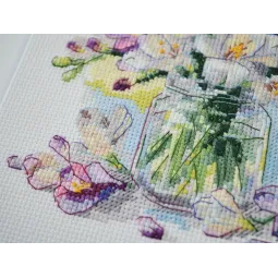 Cross stitch kit The first bouquet 17x17 cm AAH-228