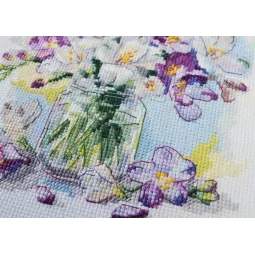 Набор для вышивания крестиком Первый букет 17x17 см AAH-228