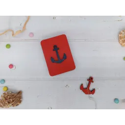 Wooden needle case. Anchor. KF056/39