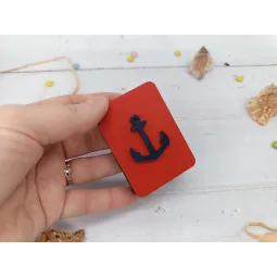 Wooden needle case. Anchor. KF056/39