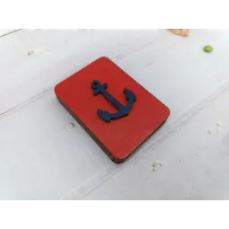 Wooden needle case. Anchor. KF056/39