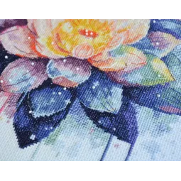 Kits de point de croix Lotus brillant (Scènes Déco) 24x24 cm AAH-212