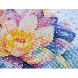 Kits de point de croix Lotus brillant (Scènes Déco) 24x24 cm AAH-212