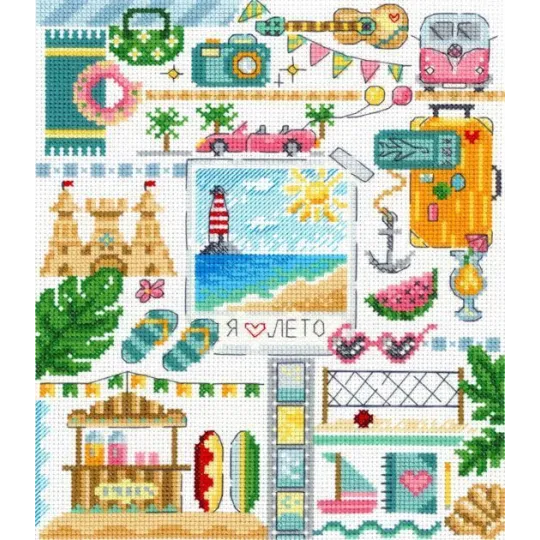 Cross stitch kit "Sampler. On the beach" SNV-883