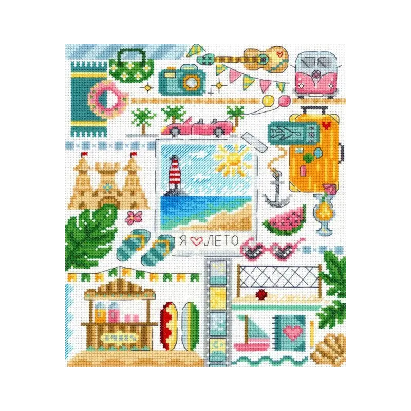 Cross stitch kit "Sampler. On the beach" SNV-883