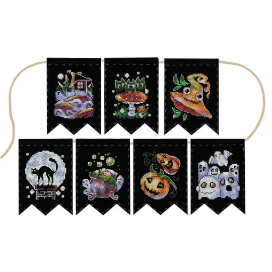 Cross stitch kit "Garland “Witchcraft stories” (7 flags)" ST-1078