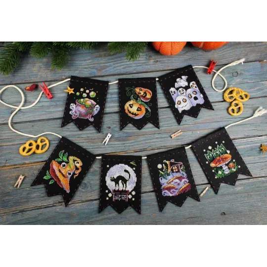 Cross stitch kit "Garland “Witchcraft stories” (7 flags)" ST-1078