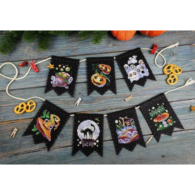 Cross stitch kit "Garland “Witchcraft stories” (7 flags)" ST-1078