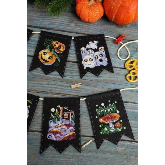 Cross stitch kit "Garland “Witchcraft stories” (7 flags)" ST-1078