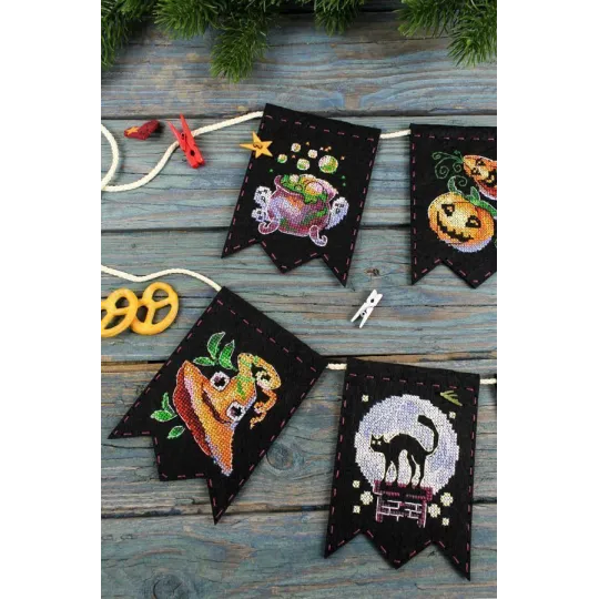 Cross stitch kit "Garland “Witchcraft stories” (7 flags)" ST-1078