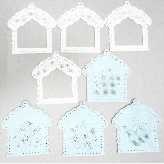 Cross stitch kit "Christmas tree houses, set of 2 pcs" ST-1079