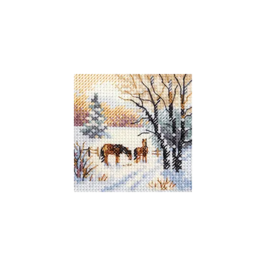 Cross stitch kit "Winter came. Horses" S0-238