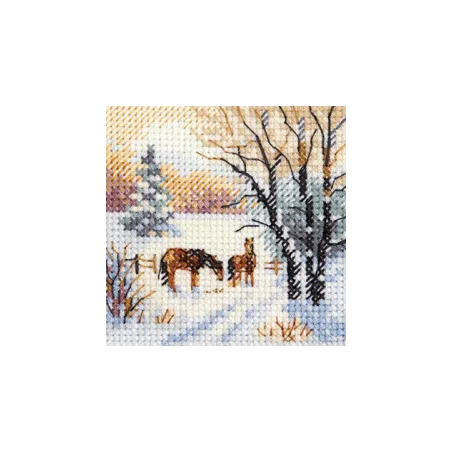 Cross stitch kit "Winter came. Horses" S0-238