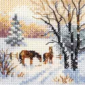 Cross stitch kit "Winter came. Horses" S0-238