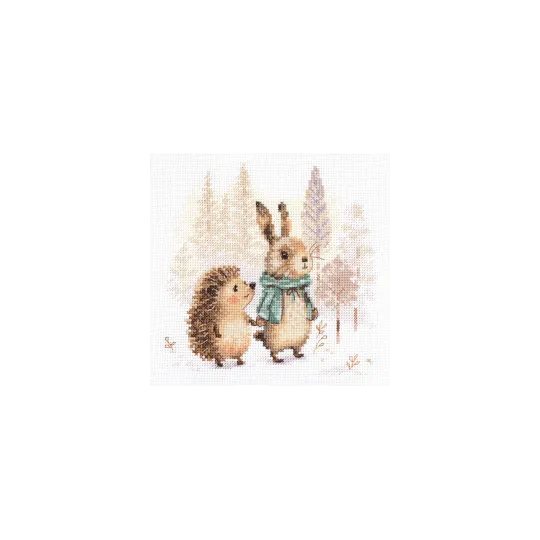 Cross stitch kit "Tales of the forest. Hare and hedgehog" S0-244