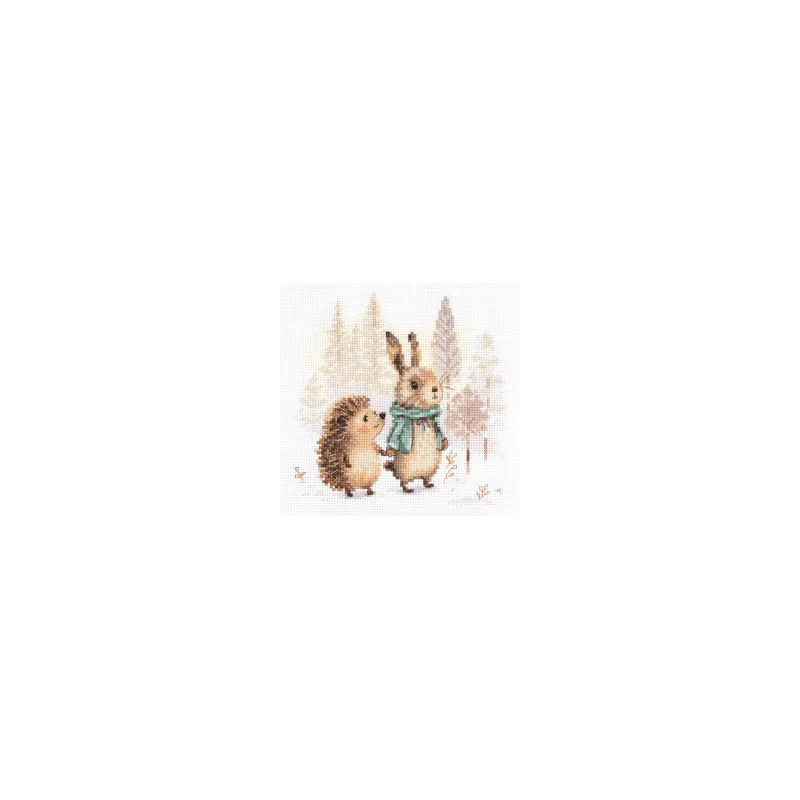 Cross stitch kit "Tales of the forest. Hare and hedgehog" S0-244