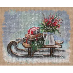 Kryželiu siuvinėjimo rinkinys "Kalėdų rogės" S1603