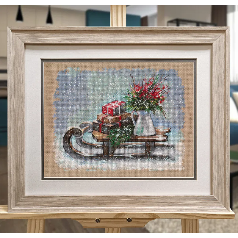 Cross stitch kit "Christmas sleigh" S1603